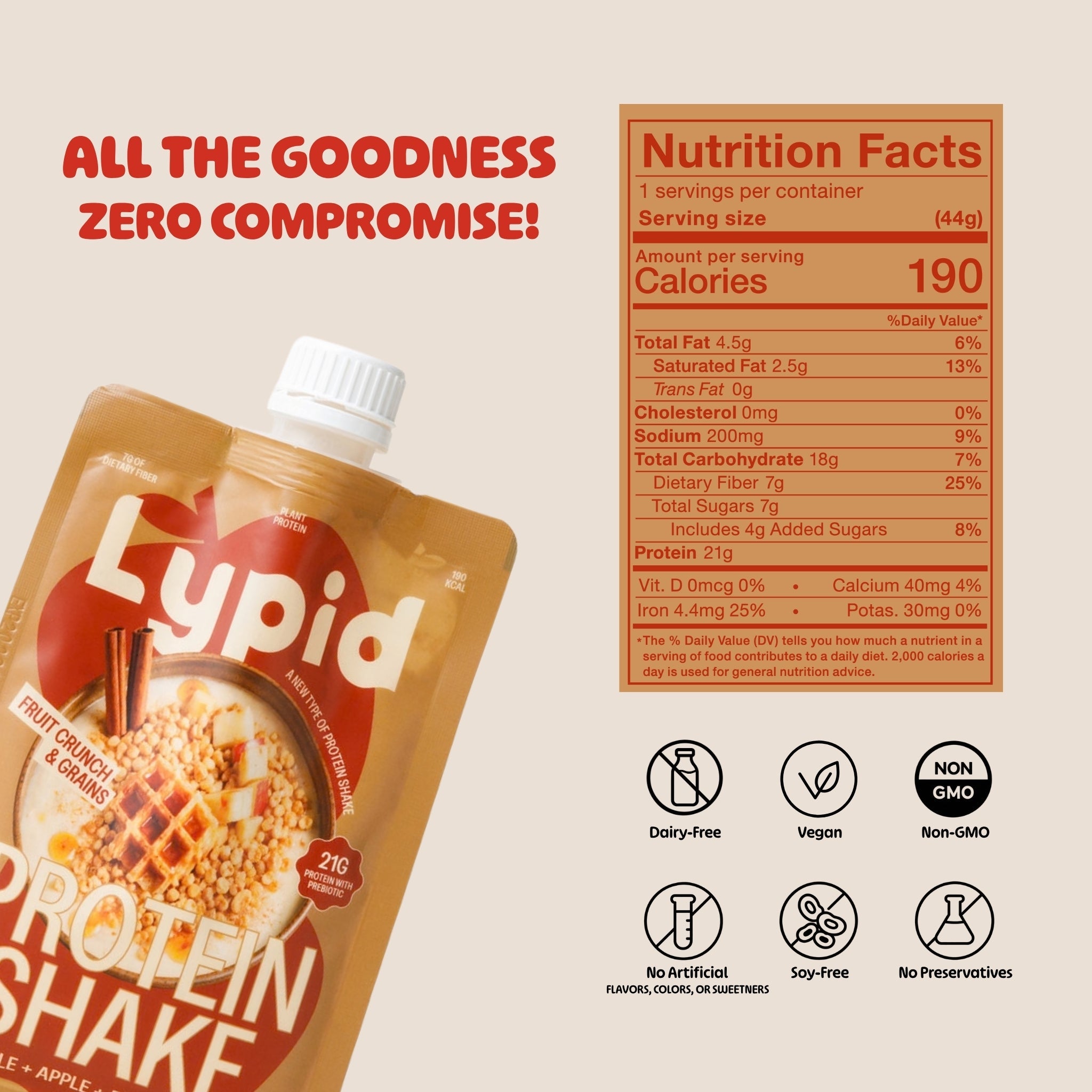 Maple Waffle Apple Crunch Protein Shake - Lypid Kitchen
