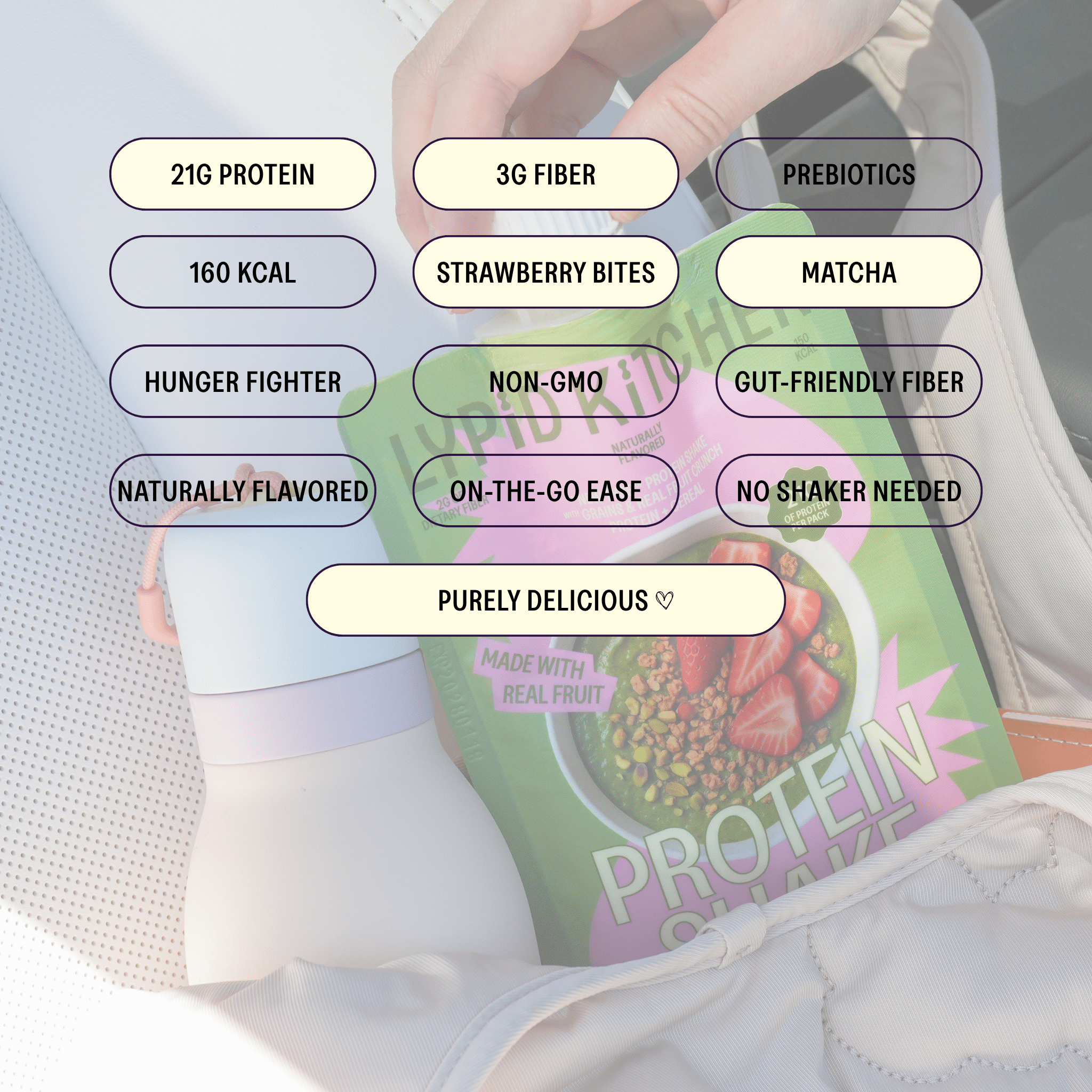 MATCHA STRAWBERRY CRUNCH PROTEIN SHAKE Feature