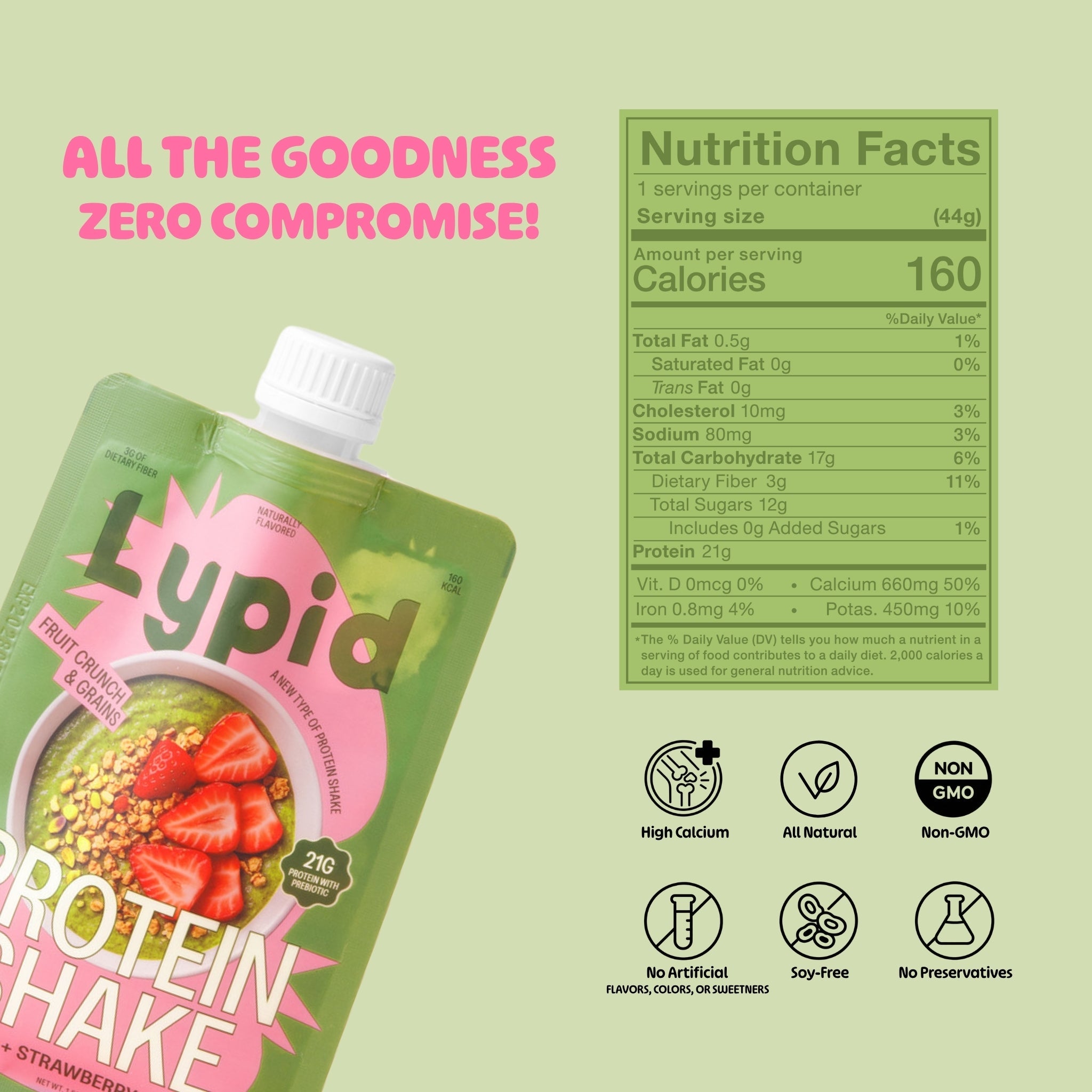 MATCHA STRAWBERRY CRUNCH PROTEIN SHAKE - Lypid Kitchen