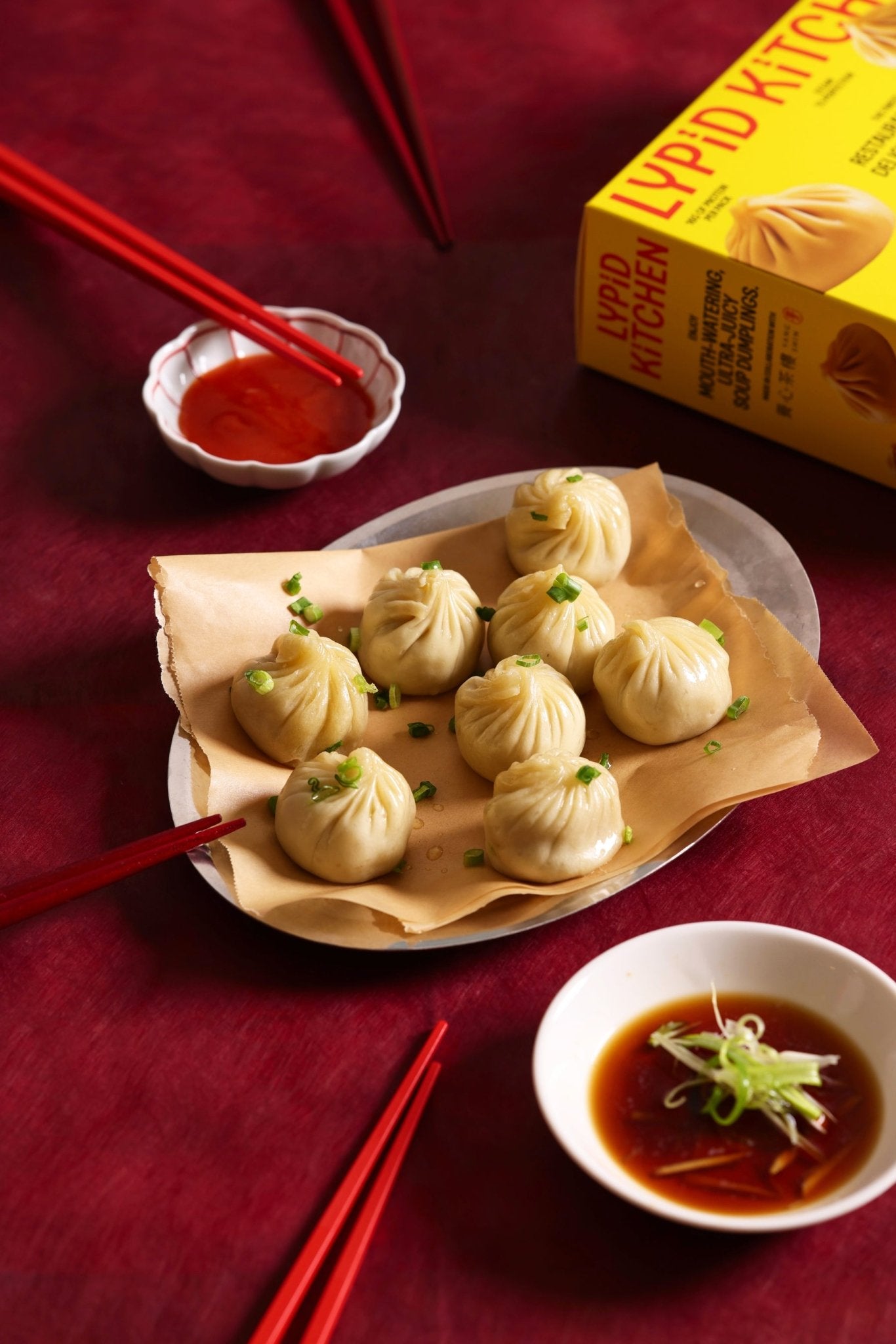 Steamed dumplings are being served.